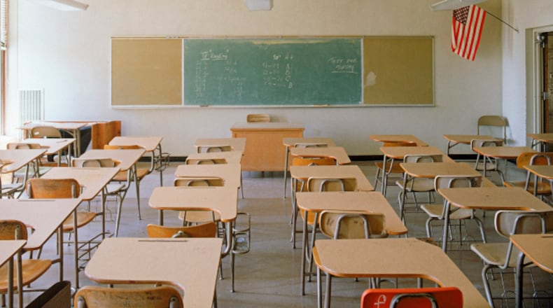 Empty classroom (stock photo).