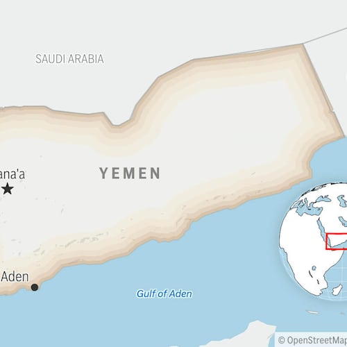This is a locator map for Yemen with its capital, Sanaa. (AP Photo)