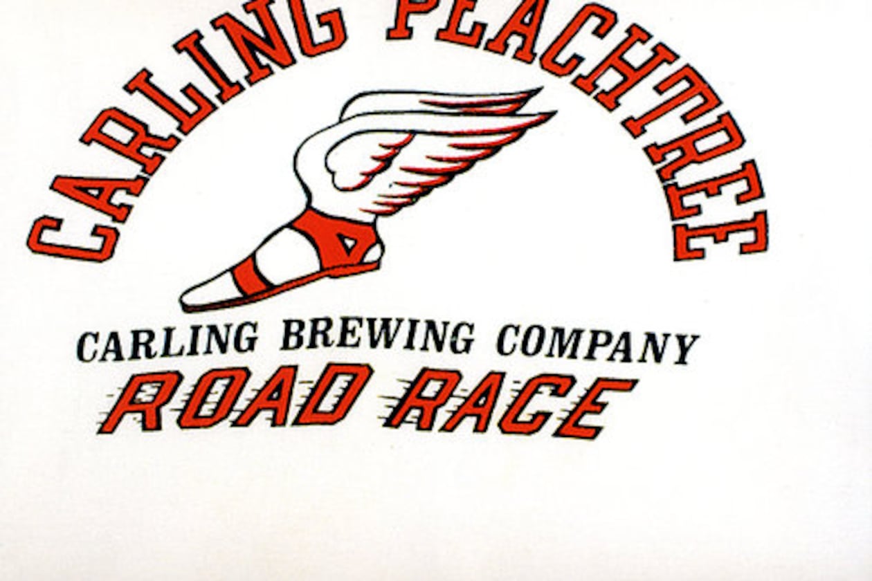 The first official Peachtree Road Race shirt, co-sponsored by Carling, debuted in 1971 and was used for three years.