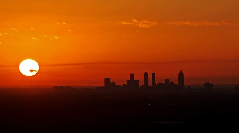 Ken Higgins shared this photo of a sunset from top of Stone Mountain looking at Atlanta.