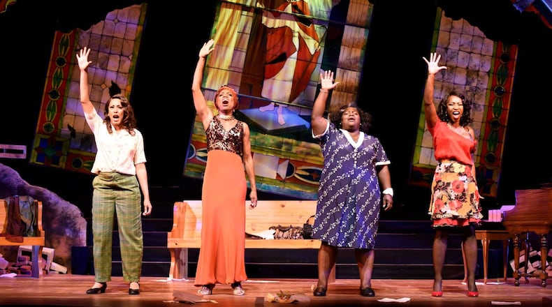 The company of “Nina Simone: Four Women” at True Colors Theatre: Wendy Fox Williams as Sephronia, Regina Marie Williams as Simone, Adrienne Reynolds as Aunt Sarah and Jordan Frazier as Sweet Thing. CONTRIBUTED BY GREG MOONEY