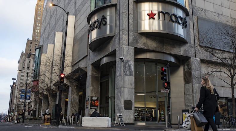 Macy's in Water Tower Place along North Michigan Avenue on Tuesday, Jan. 5, 2021, in Chicago.  (Brian Cassella/Chicago Tribune/TNS)