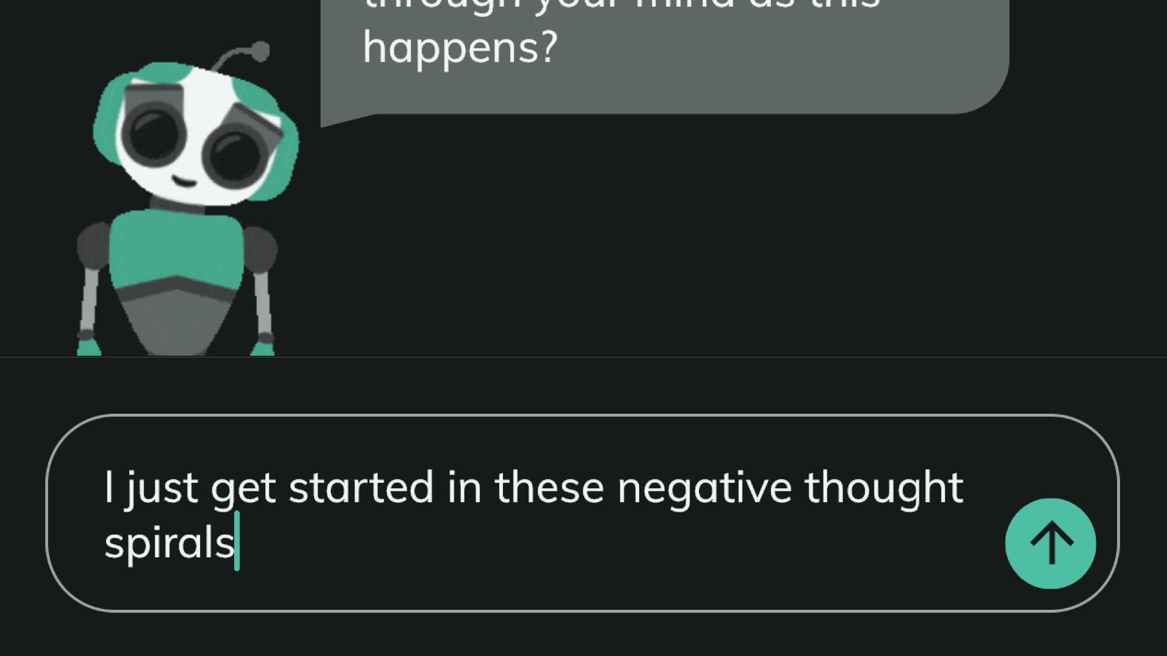 This image provided by Dartmouth in September 2025, depicts a text message exchange with the Therabot generative AI chatbot for mental health treatment. (Michael Heinz, Nicholas Jacobson/Dartmouth via AP)