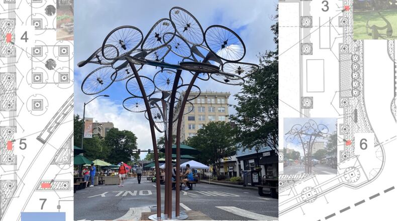 Sandy Springs has chosen nine sculptures for this year's ArtSS Walk including “UpCycle” by Joni Younkins-Herzog. (Courtesy City of Sandy Springs)