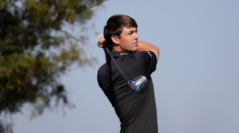 It was a good week for Ollie Schniederjans at the RSM Classic, here in the midst of a third-round 66. (Streeter Lecka/Getty Images)