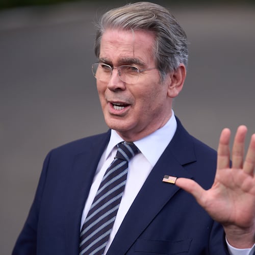 Treasury Secretary Scott Bessent speaks with reporters at the White House, Wednesday, Oct. 22, 2025, in Washington. (AP Photo/Evan Vucci)