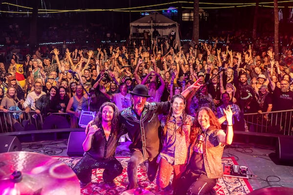“We consider them part of the family and our friends," Arrie Bozeman (second from right) says of the Ain't Sisters' audience. "It’s like our little church where we want everyone to feel welcome and not judged.” (Courtesy of Libby Gamble)