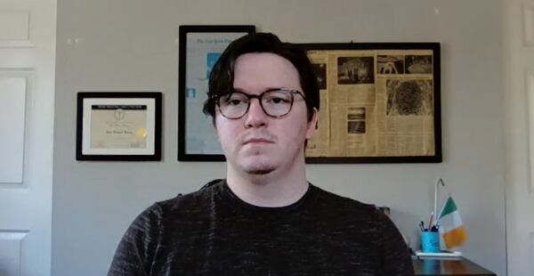 Sean Keenan, a freelance journalist based in Atlanta, talks about interviewing Shamsud-Din Jabbar during his time at Georgia State University in 2015. (Jozsef Papp/AJC)
