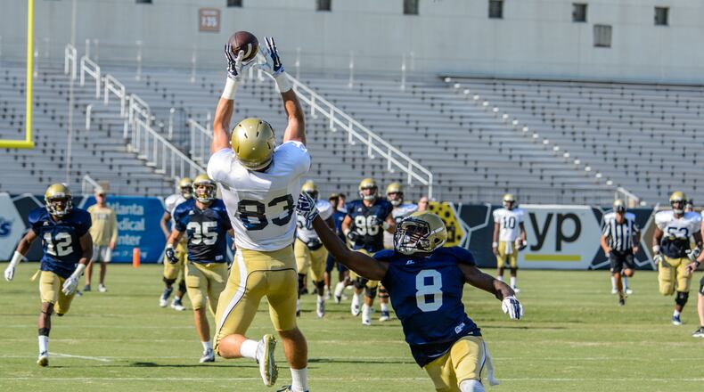 Georgia Tech freshman wide receiver Brad Stewart is among freshmen who will play this fall. Coaches planned to meet Thursday morning to discuss which freshmen will redshirt and which will play. (GT Athletics/DANNY KARNIK)