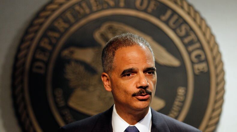 NEW ORLEANS, LA - JUNE 28: Attorney General Eric Holder addresses the media following a vote in the House of Representatives at the U.S. Attorney's Office Eastern District of Louisiana office on June 28, 2012 in New Orleans, Louisiana. The House has voted to hold Attourney General Holder in contempmt of Congress. (Photo by Chris Graythen/Getty Images)