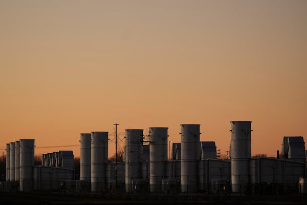 Gas turbines are seen at the xAI facility in Memphis, Tenn., on Monday, Dec. 15, 2025. (George Walker IV/AP)