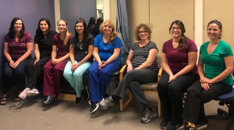 Twelve staff members in the physical therapy/rehabilitation department at Good Samaritan Hospital in Puyallup, Washington, were at one point pregnant at the same time.