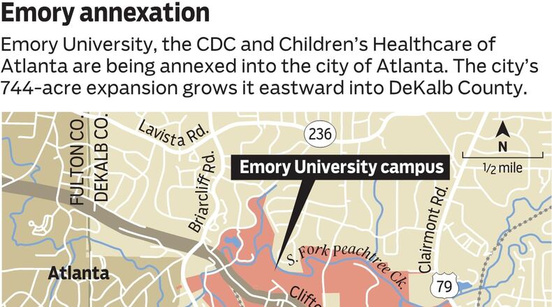 The Atlanta City Council plans to vote Monday on Emory University’s annexation into the city.