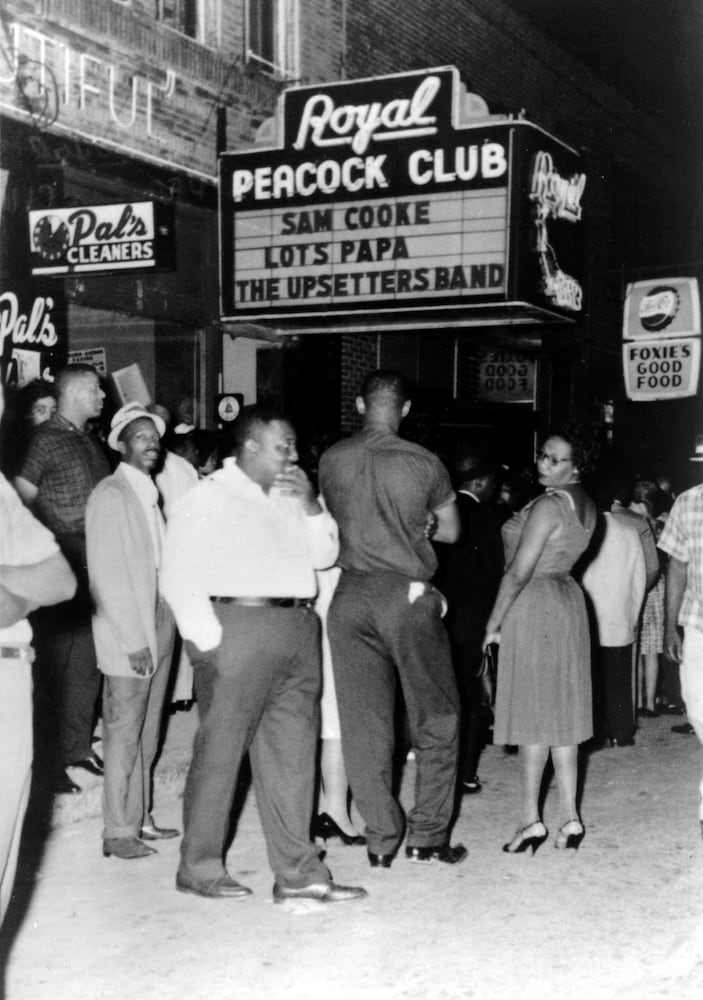 Crowds outside the Royal Peacock
