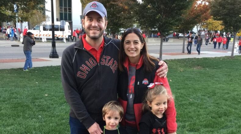 Zach Lawrence, pictured here with his wife, Meghan Lawrence, and their two children, was injured in a car wreck in the Republic of Georgia in late March. (Photo contributed by family)