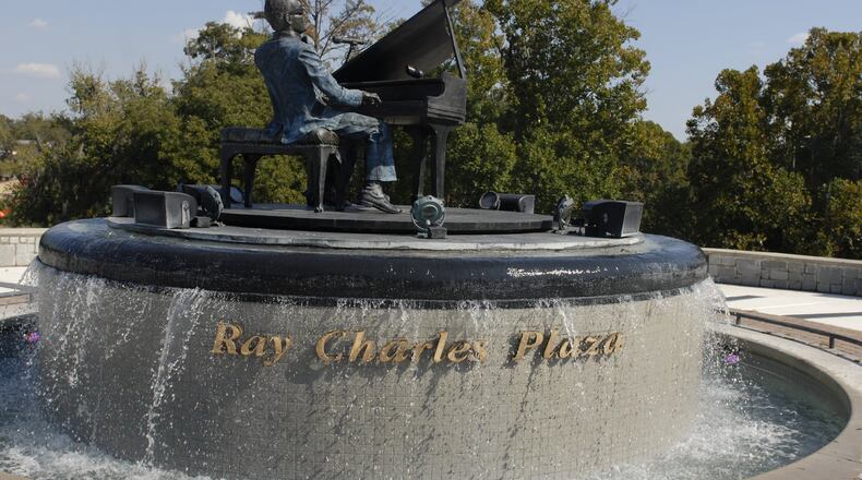 Ray Charles Plaza in downtown Albany. (J. Scott Trubey/The Atlanta Journal-Constitution)