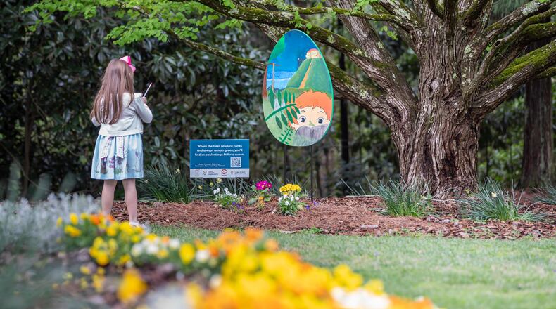 Art Hatch attendees on Saturday, April 19, at Kennesaw’s Depot Park can search for colorfully painted wooden eggs as part of a scavenger hunt.