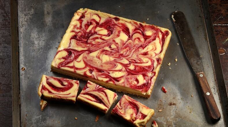 These raspberry cheesecake bars will take you about an hour to make. (E. Jason Wambsgans/Chicago Tribune/TNS)