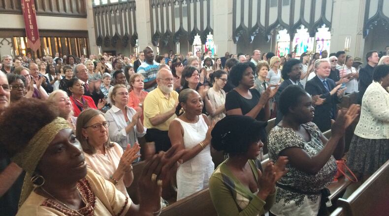Hundreds of mourners gather in Atlanta for Charleston's dead.