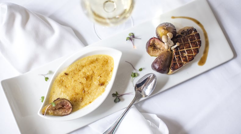 Foie Gras Brûlée with king oyster mushrooms and roasted figs. Photo Credit: Heidi Geldhauser