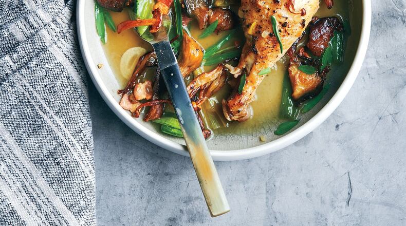 Food & Wine culinary director Justin Chapple is publishing a new book called “Just Cook It!,” which features this recipe for coq au vin blanc. Contributed by David Malosh