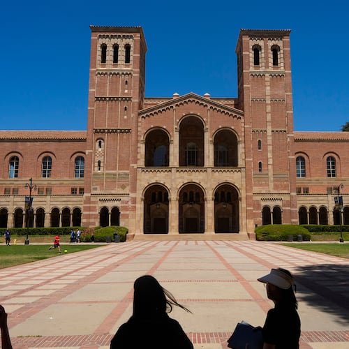 FILE - Royce Hall on University of California, Los Angeles, campus is seen in Los Angeles on Aug. 15, 2024. (AP Photo/Damian Dovarganes, File)