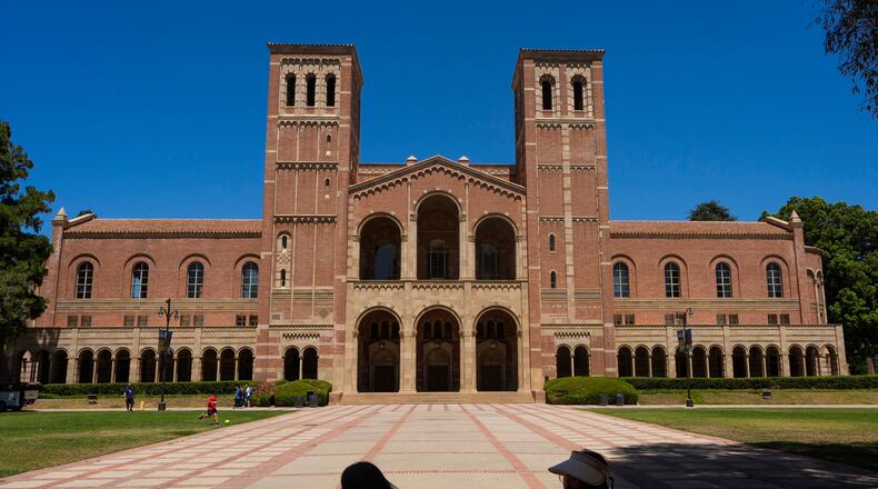 FILE - Royce Hall on University of California, Los Angeles, campus is seen in Los Angeles on Aug. 15, 2024. (AP Photo/Damian Dovarganes, File)