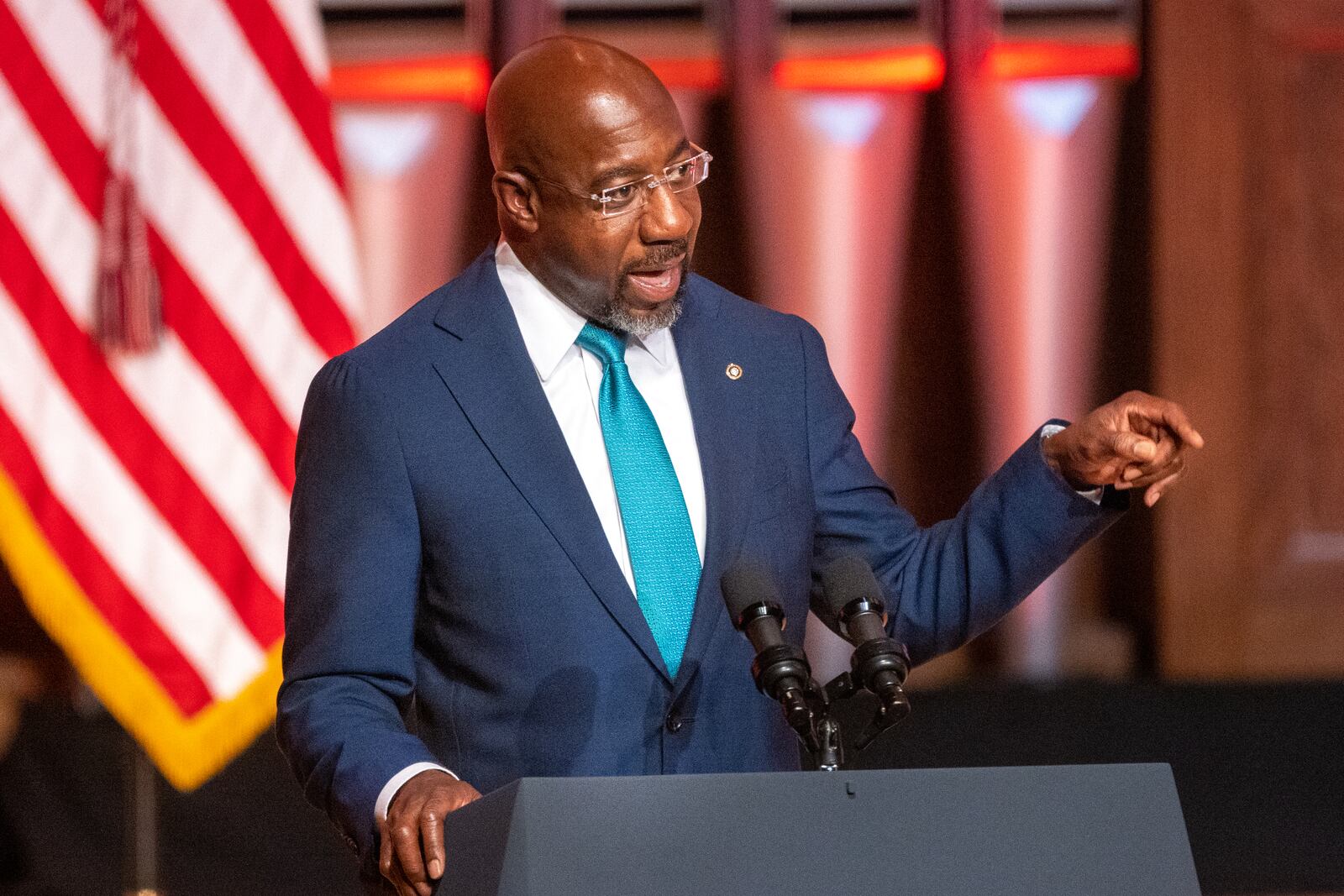U.S. Sen. Raphael Warnock, D-Ga., chairs the Senate Banking Subcommittee on Financial Institutions and Consumer Protection. (Arvin Temkar/arvin.temkar@ajc.com)