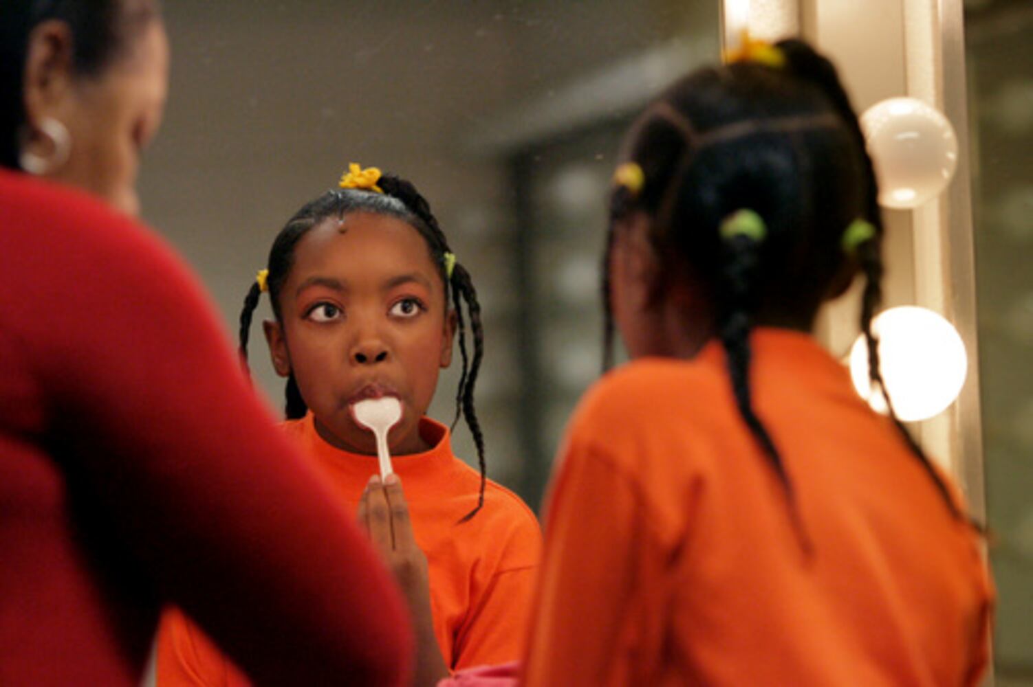Appling girl immersed in Dr. Seuss' world