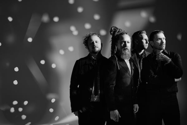 “I’ve always told people in this business, the key to success is to never arrive," says Shinedown's frontman Brent Smith (far right). (Courtesy of Ebru Yildiz)
