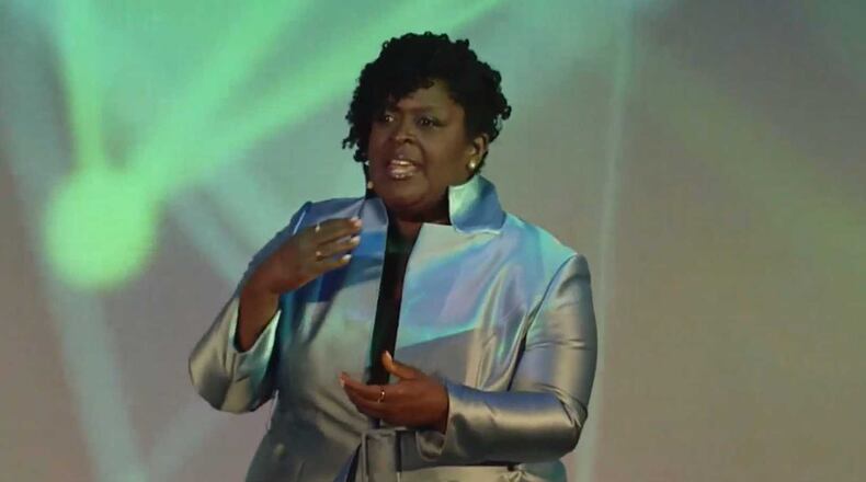 Atlanta Public Schools Superintendent Lisa Herring outlines her goals in her State of the District address on Thursday, Jan. 19, 2023. (Courtesy of Atlanta Public Schools)