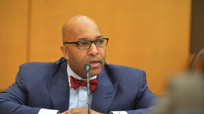 Former Kennedy Middle School principal Lucious Brown testifies on Tuesday, Oct. 28, 2014, in the Atlanta Public Schools cheating trial. But Judge Jerry Baxter had a big problem with Brown’s testimony. (Kent D. Johnson, Atlanta Journal-Constitution)