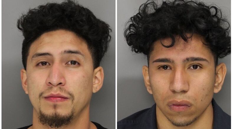 Mugshots of Jose Alonso Garcia, left, and Mark Giovanni Monroy