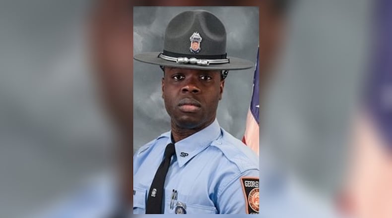 Georgia State Patrol Trooper Jimmy Cenescar died Sunday from injuries sustained in a crash on I-85 in Gwinnett County.