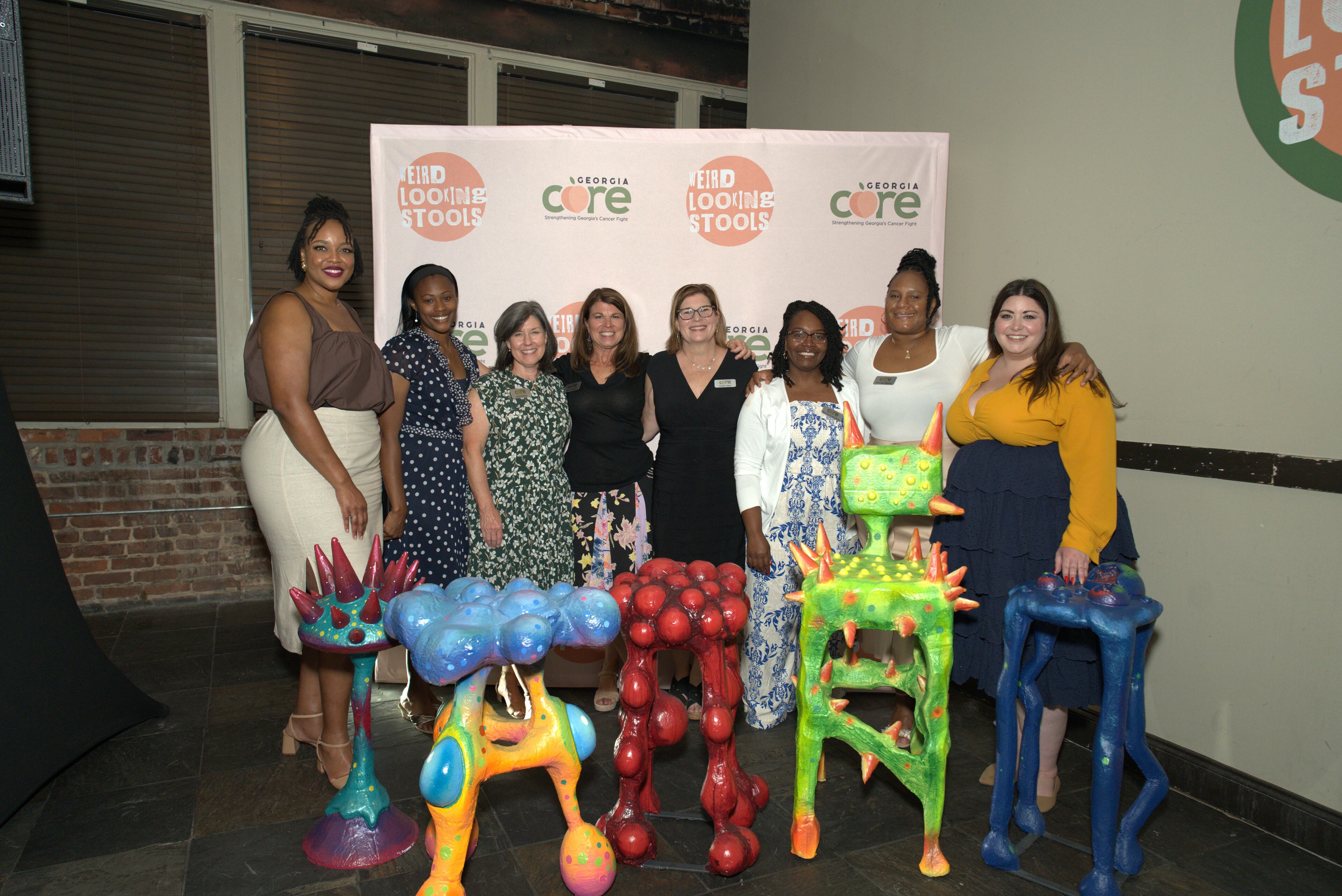 Through Nov. 30, one-of-a-kind sculptural stools will be stationed in 20 bars and coffee shops across the state to spark conversations about colon cancer. (Courtesy of Chemistry Advertising)