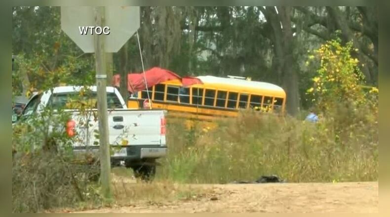 A 5-year-old was killed in a school bus crash Tuesday in Liberty County, authorities said.