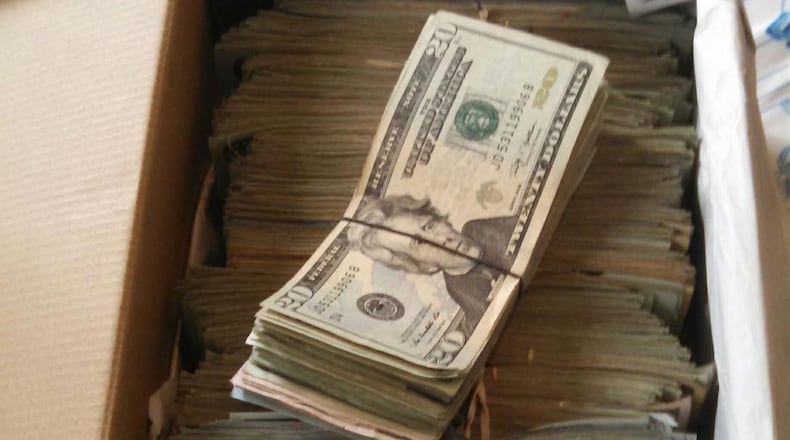 Money seized in a dismantling of a drug trafficking network (CREDIT: Georgia Bureau of Investigation).
