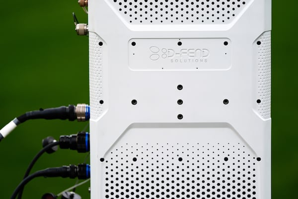 D-Fend Solutions counter drone technology is demonstrated, Wednesday, May 14, 2025, in Reston, Va. (AP Photo/Julia Demaree Nikhinson)