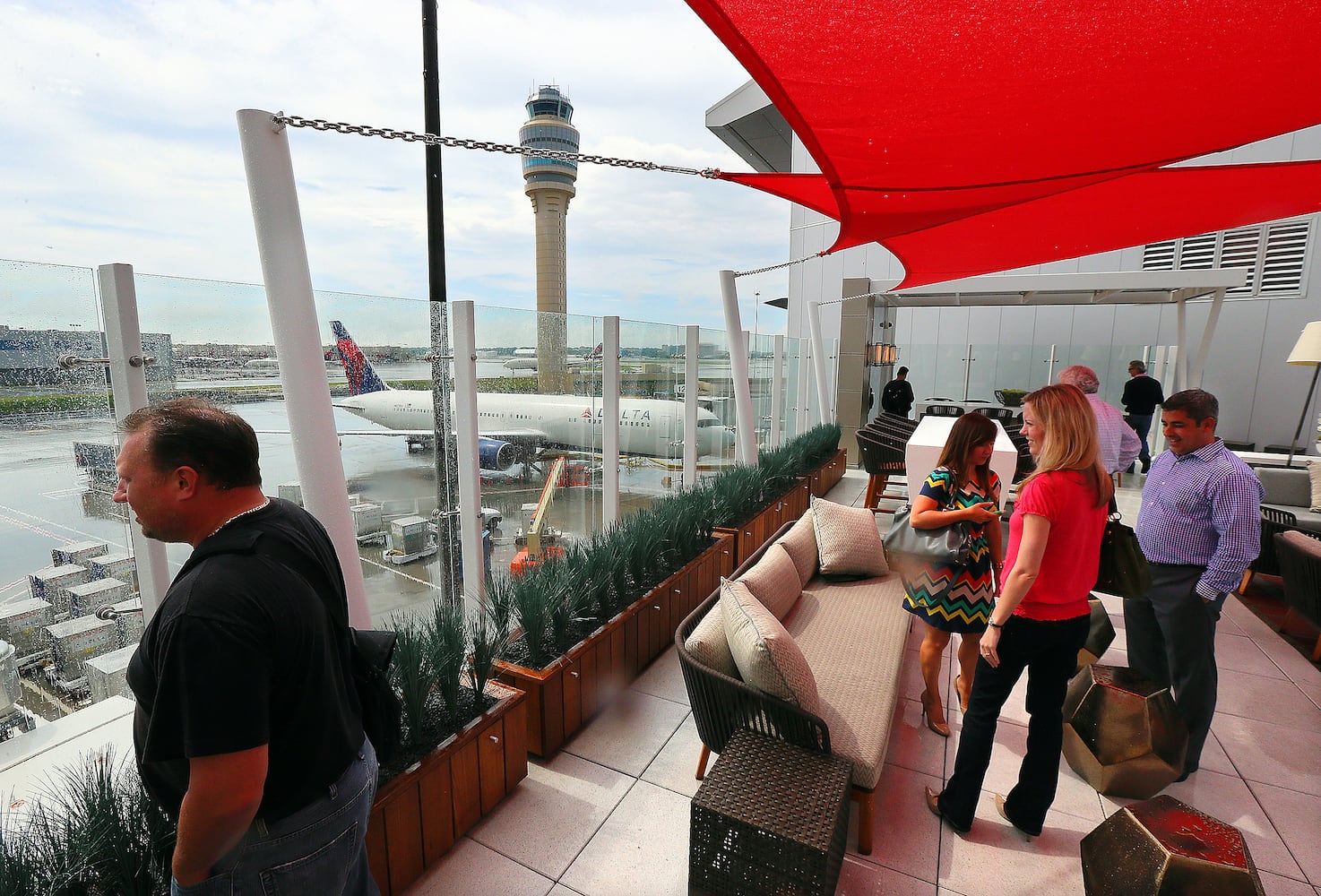 Delta Air Lines' outdoor terrace offers runway views