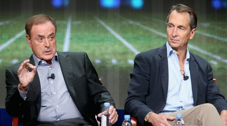 Analyst Cris Collingsworth (right) said: “If you can explain to me why Julio Jones hasn’t scored more touchdowns, I wish you would.”