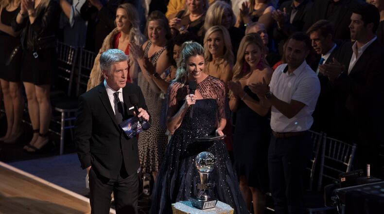 DANCING WITH THE STARS: ATHLETES - "Episode 2604" - After three weeks of stunning competitive dancing, the final three couples advance to the finals of "Dancing with the Stars: Athletes," live on MONDAY, MAY 21 (8:00-9:00 p.m. EDT), on The ABC Television Network. (ABC/Byron Cohen) TOM BERGERON, ERIN ANDREWS