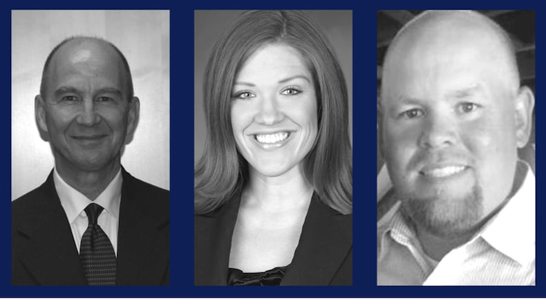 Woodstock has named Rob Hogan (from left) assistant city manager over public works; Coty Thigpen, assistant city manager over administration; and Jeremy Parker, director of public works. CITY OF WOODSTOCK via Facebook