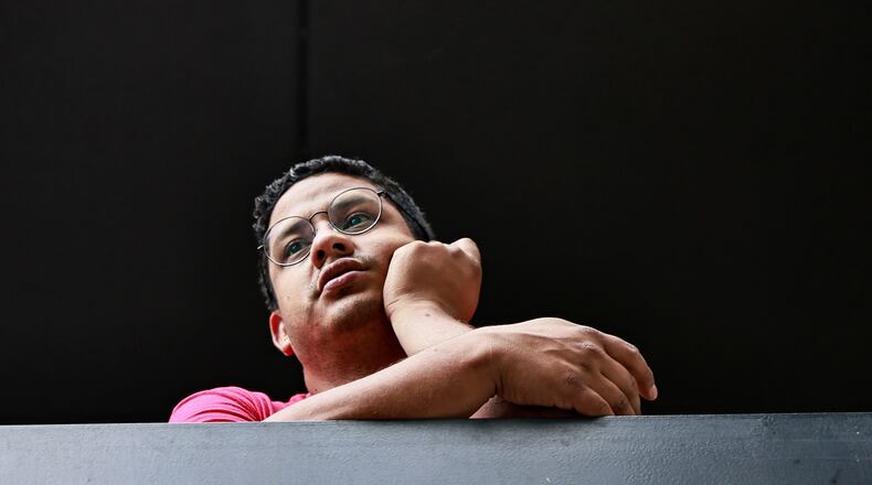 Klinsman Torres, a 31-year-old migrant from Venezuela, stands outside of the hotel he is living in after arriving in the Atlanta area via the southern border, on Sept. 9, 2022. (Natrice Miller/Atlanta Journal-Constitution/TNS)