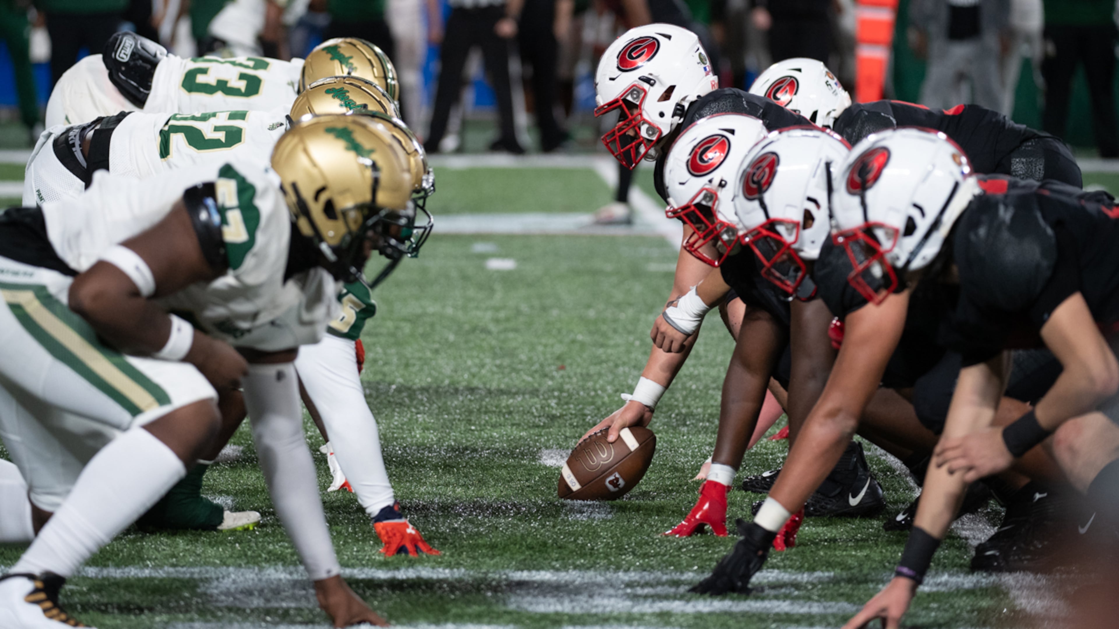 The long-awaited and highly-anticipated quarterfinal game between Gainesville and Hughes headlines the Georgia high school football semifinals Friday night. (Jamie Spaar for the AJC 2022)