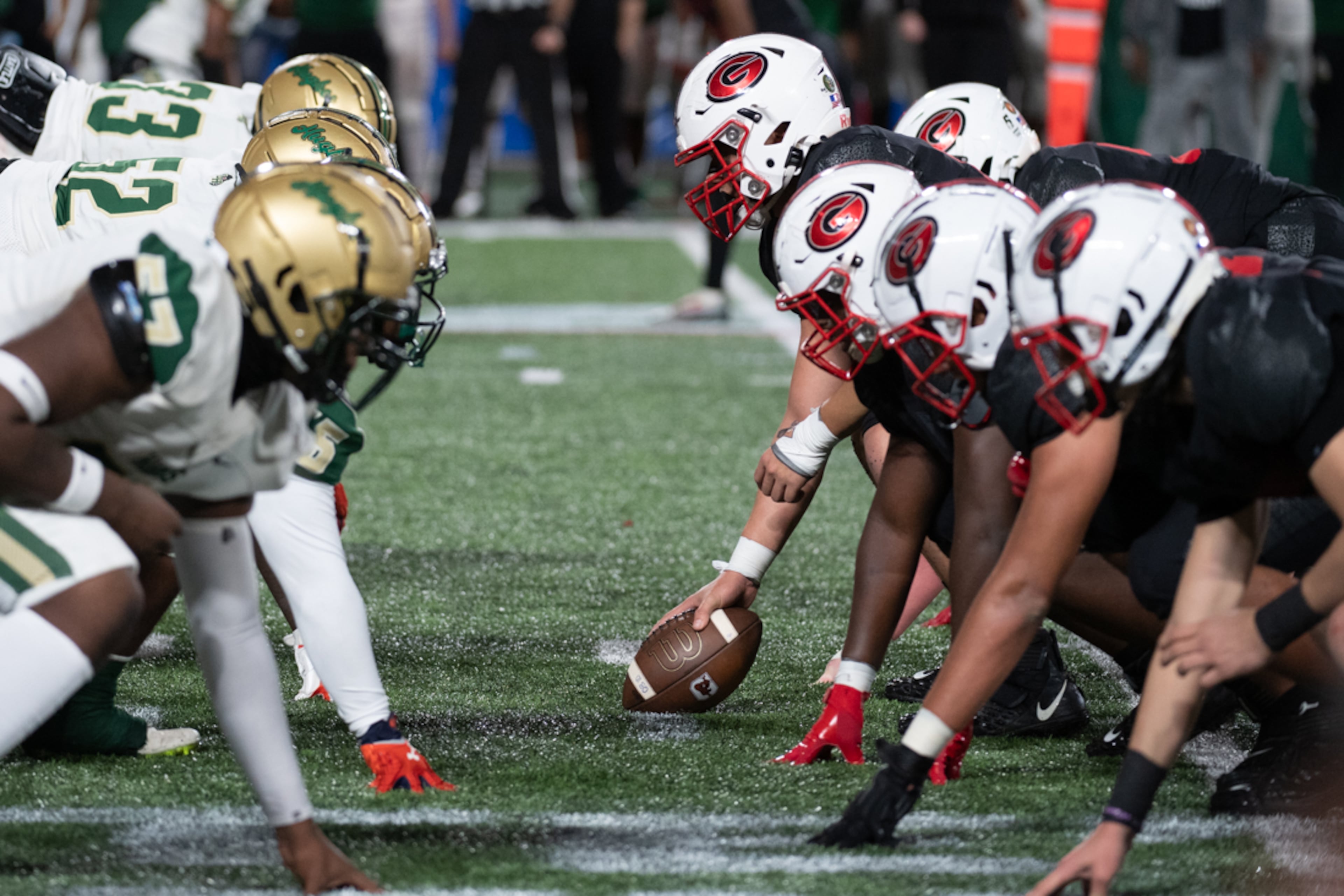 The long-awaited and highly-anticipated quarterfinal game between Gainesville and Hughes headlines the Georgia high school football semifinals Friday night. (Jamie Spaar for the AJC 2022)