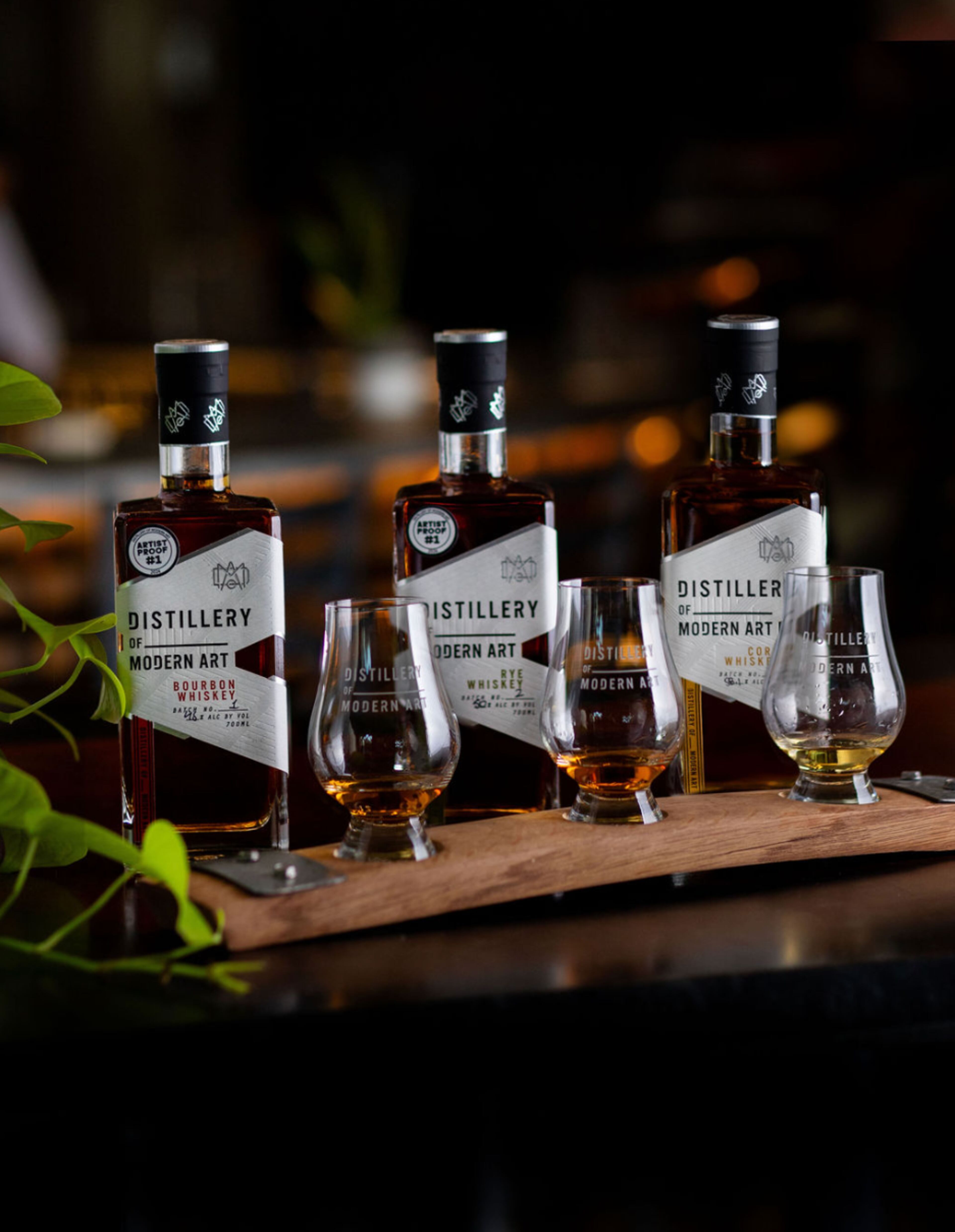 Take a tour of the Distillery of Modern Art and enjoy a flight of eight whiskies. (Courtesy of Sarah Cofer)