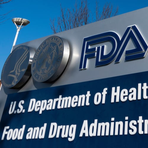 FILE - A sign for the U.S. Food and Drug Administration is displayed outside their offices in Silver Spring, Md., Dec. 10, 2020. (AP Photo/Manuel Balce Ceneta, File)