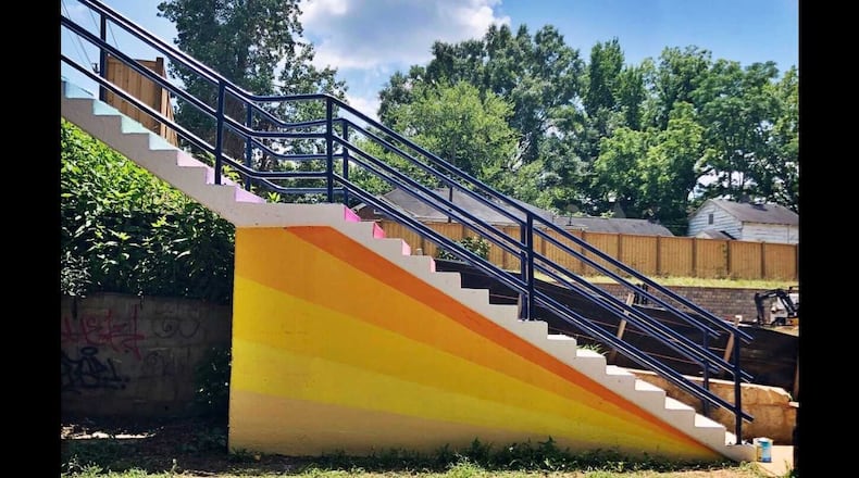 One of the staircases near the new Bixton development.
