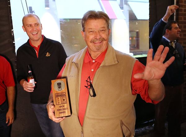 Out of six lawmakers Rep. Alan Powell bubbled to the top, winning the first Brew Democracy Award at Wednesday’s event. Curtis Compton/ccompton@ajc.com