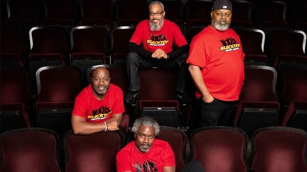 Donteè “Don Megga” Ray, far left, is joined by Darian Perkins, top, Swift Rice, bottom, and Corwin “C-dawg” Oglesby, far right.
